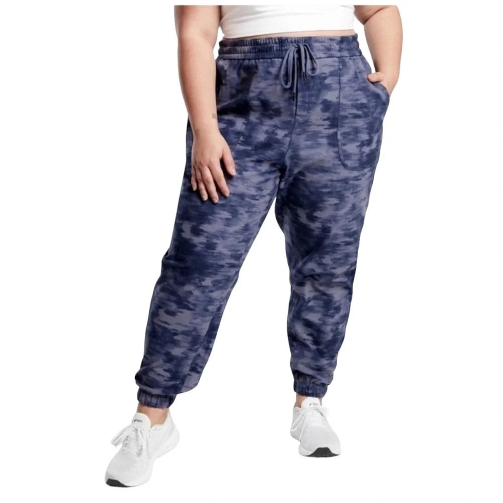 Athleta Farallon Printed Jogger Pants Size 26 Blue Tie Dye 
Blue Violet Travel